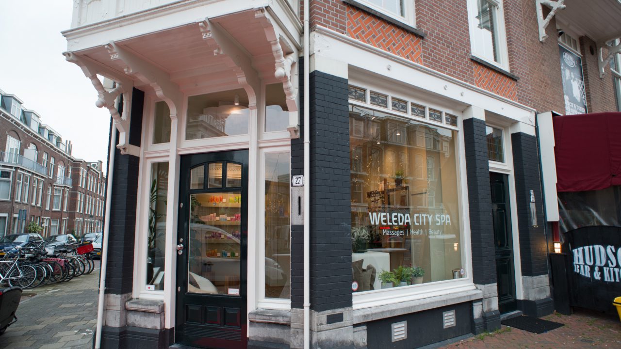 Gevel massagesalon en beautysalon Weleda City Spa Den Haag
